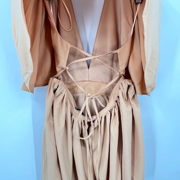 NWT Atoir Cutout Cape Mini Dress Size 6 Tangerine Orange Plunging V Neck, Modern - Picture 5 of 8